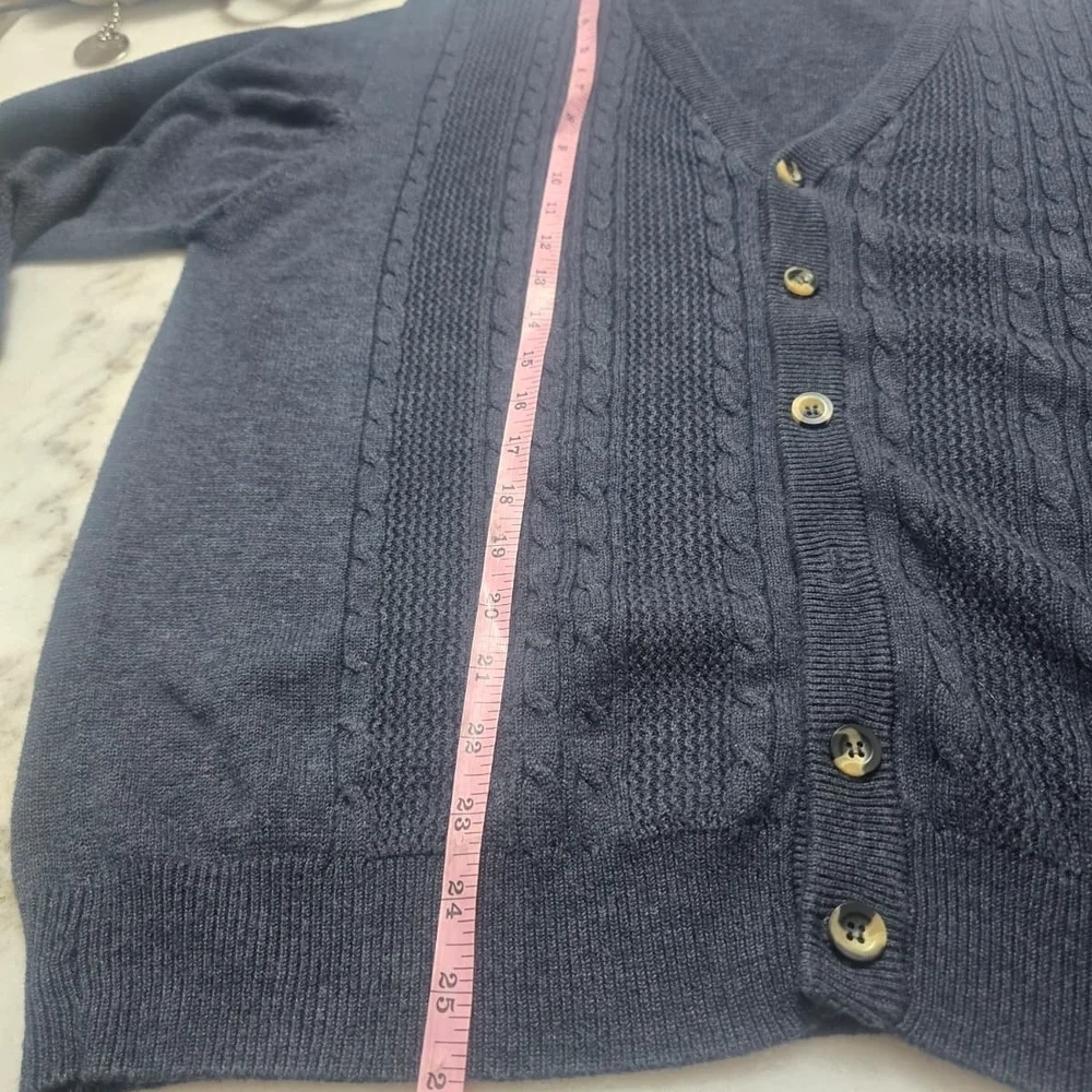 Oscar de la Renta Navy Cardigan Sweater